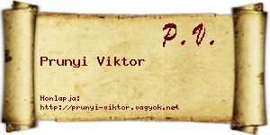 Prunyi Viktor névjegykártya